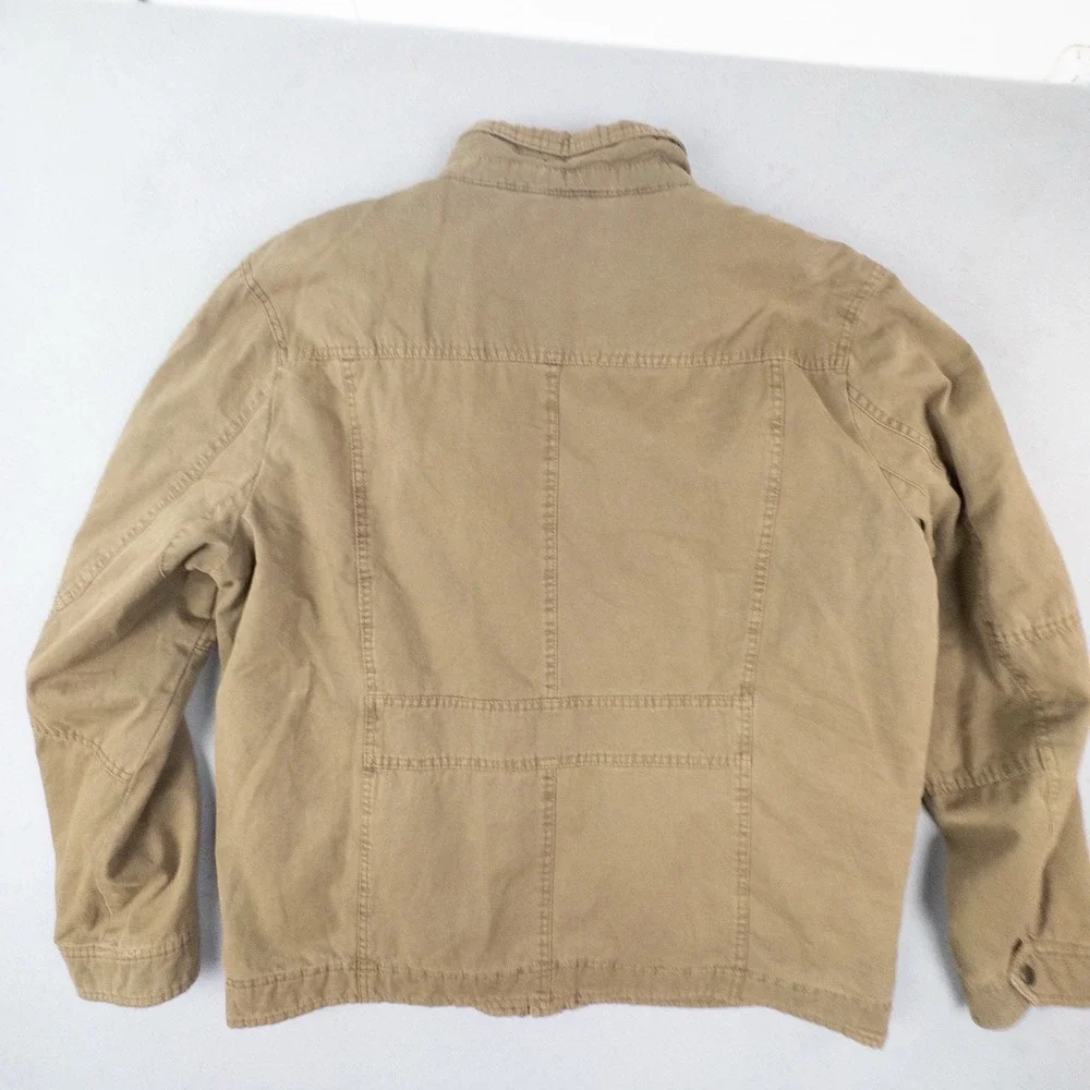 Levis Mens XL Sherpa Lined Field Jacket Tan Cotton Military Utility Coat - Picture 6 of 12